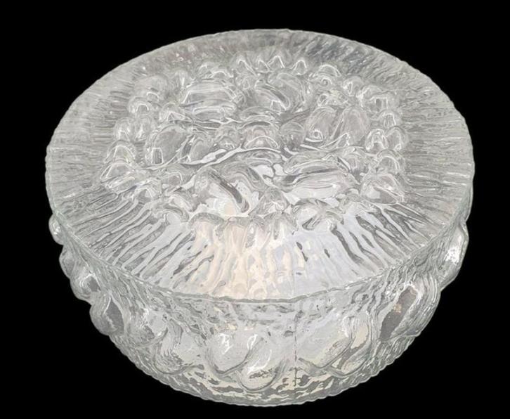 1047 vintage glazen plafoniere plafonniere plafondlamp lamp, Huis en Inrichting, Lampen | Plafondlampen, Zo goed als nieuw, Glas
