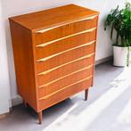 Vintage ladekast | Deens design dressoir |  Scandinavisch, Huis en Inrichting, 5 laden of meer, 100 tot 150 cm, 50 tot 100 cm