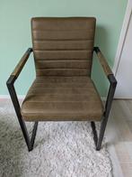 2 stijlvolle eetkamerstoelen - olijfgroen, Ophalen, Minder dan 75 cm, Zo goed als nieuw, Stof