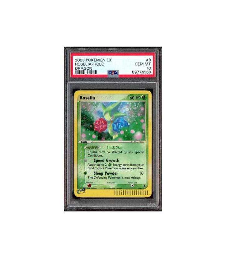 Pokemon Roselia EX Dragon Holo #9 PSA 10, Hobby en Vrije tijd, Verzamelkaartspellen | Pokémon, Zo goed als nieuw, Losse kaart