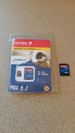 micro sd kaart Sandisk geheugenkaart 2 GB incl. adapter, Gebruikt, Sandisk, Ophalen of Verzenden, Overige