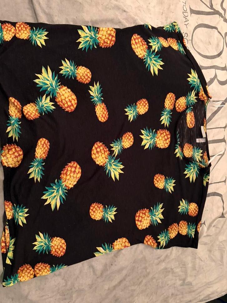 Janina top met ananasprint – maat 54, Kleding | Dames, Blouses en Tunieken, Zo goed als nieuw, Maat 46/48 (XL) of groter, Zwart