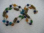 Ketting Murano Glaskralen Goudklr Schakels + Slotje Vintage, Sieraden, Tassen en Uiterlijk, Antieke sieraden, Ophalen of Verzenden