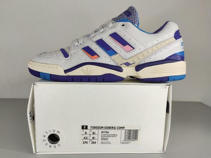 Adidas Torsion Edberg Comp US 9 Eur 42 2/3 DS Vintage ZX OG, Kleding | Heren, Schoenen, Nieuw, Sportschoenen, Wit, Ophalen of Verzenden