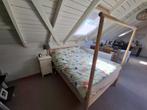 Twijfelaar bed te koop, Huis en Inrichting, Slaapkamer | Bedden, Ophalen, Gebruikt, Bruin, 140 cm