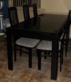 Zwarte tafel met marmer blad, 50 tot 100 cm, Overige materialen, 150 tot 200 cm, Rechthoekig
