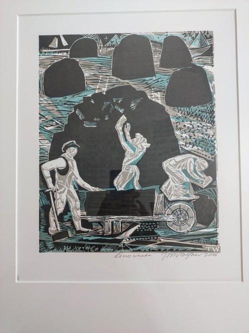 Toon Wegener, linosnede van de meester, Antiek en Kunst, Kunst | Etsen en Gravures, Ophalen of Verzenden