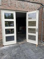 Hardhouten kozijn met dubbele deuren, Doe-het-zelf en Verbouw, Kozijnen en Schuifpuien, Ophalen, Gebruikt, Deurkozijn, 150 tot 225 cm
