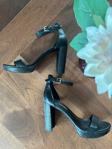Nine West zwarte hakken met blokhak en enkelbandje (maat 40) beschikbaar voor biedingen