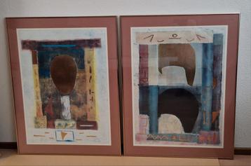 2 ingelijste kunstdrukposters, 67x83 cm (per lijst) beschikbaar voor biedingen