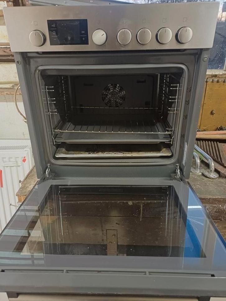 Inbouwoven met inductieplaat, Witgoed en Apparatuur, Ovens, Gebruikt, Inbouw, Oven, 45 tot 60 cm, 45 tot 60 cm, Ophalen of Verzenden