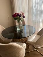 Ronde glazen eettafel, Huis en Inrichting, Tafels | Eettafels, Ophalen, Rond, 100 tot 150 cm