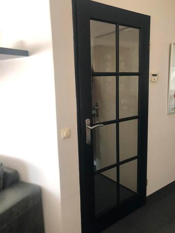 Binnendeur met glas massief hout Opdek 2 Stks beschikbaar voor biedingen
