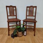 Vintage houten café stoelen, bistrostoelen, eetkamerstoelen, Valkenswaard, Gebruikt, Twee, Bruin