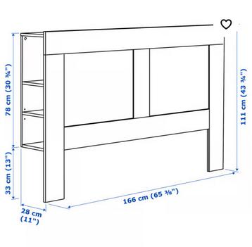 İKEA BRIMNES wit hoofdeinde - 160 cm met Opbergruimte - afbeelding 7