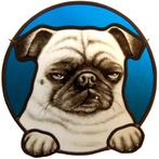 glas in lood pug / mopshond kunst, Antiek en Kunst, Ophalen of Verzenden