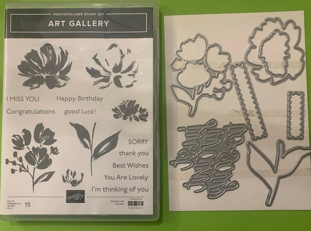 Stempelset Art Gallery met Stansenset Floral Gallery, Ophalen of Verzenden, Zo goed als nieuw, Clearstamp