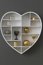 Wit Hartvormig wandrek met Legplankjes, Huis en Inrichting, Woonaccessoires | Wandplanken en Boekenplanken, Ophalen, Zo goed als nieuw