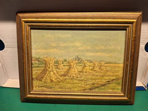 Korenschoven bij Hilversum en Clemenskerk, Antiek en Kunst, Kunst | Schilderijen | Klassiek, Ophalen of Verzenden
