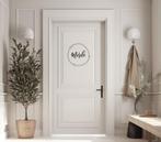 Interieur decoratie deursticker naam met cirkel
