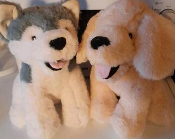 Knuffel hondjes hondje 2x husky & labrador ZGAN beschikbaar voor biedingen