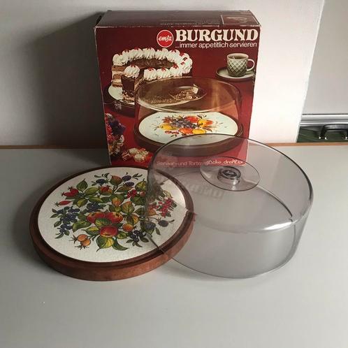 Vintage EMSA taartstolp, taartplateau, vlaaidoos., Huis en Inrichting, Woonaccessoires | Stolpen, Zo goed als nieuw, Ophalen of Verzenden