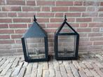 Oude Buitenlampen / Lantaarns - Set van 2, Ophalen, Gebruikt, 25 tot 50 cm, Zwart