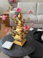 Heinen Delfts Blauw stappelgekte vaas compleet goud, Ophalen of Verzenden, Nieuw