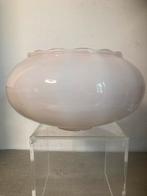 Vintage Ronde Lampenkap Wit/rose, Gebruikt, Wit, Rond, Ophalen of Verzenden