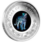 Lunar tiger opal 1 oz proof coin certificate nr 3565, Ophalen of Verzenden, Zilver