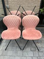 6 Roze Eetkamerstoelen, Huis en Inrichting, Stoelen, Ophalen, Gebruikt, Overige kleuren, Stof