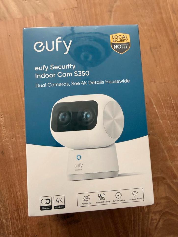 Eufy Indoor Cam S350, Audio, Tv en Foto, Videobewaking, Nieuw, Ophalen of Verzenden