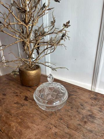 Bonbonnière glas bloem, vintage,zgan beschikbaar voor biedingen