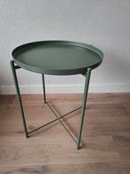 Ikea Gladom tafel groen met dienblad, Minder dan 55 cm, Gebruikt, Metaal of Aluminium, Rond