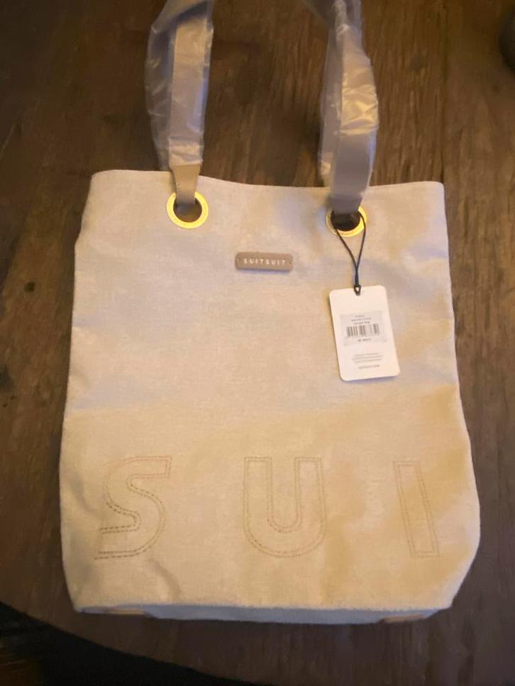 SuitSuit Shoulder Bag - Linnenlook Shopper, Sieraden, Tassen en Uiterlijk, Tassen | Damestassen, Nieuw, Shopper, Beige, Ophalen of Verzenden