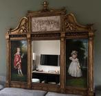 Uniek groot wandpaneel met spiegel, albast en schildering, Antiek en Kunst, Ophalen, Rechthoekig, 150 tot 200 cm, 150 tot 200 cm