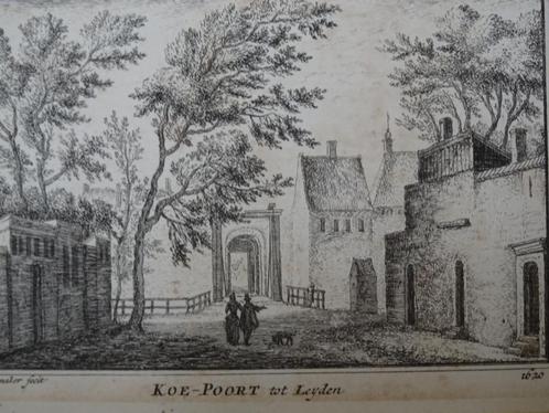 Gravure Koepoort te Leiden in 1620, Rademaker, 1725, Antiek en Kunst, Kunst | Etsen en Gravures, Verzenden