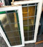 2 stuks Glas in lood 91 x 33 cm buitenmaat, Ophalen, Gevelraam of Ruit, Gebruikt, Minder dan 80 cm