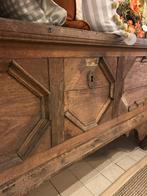Antieke zware houten kist, toonbank, dressoir, side table, Gebruikt, Minder dan 50 cm, Info@ilfienile.nl, Ophalen of Verzenden