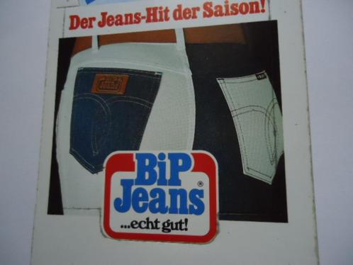 sticker oud BIP JEANS mode merk retro blue & White, Verzamelen, Stickers, Zo goed als nieuw, Bedrijf of Vereniging, Verzenden