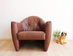 Lederen vintage fauteuil. Design stoel, Carabas - Leolux?, 75 tot 100 cm, Retro, design, vintage, modern, bruin, leer, Gebruikt