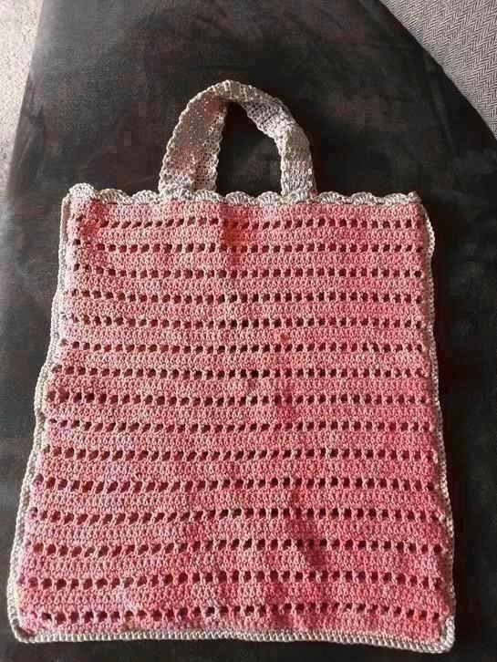 Gehaakte tas, boodschappen tas, projectbag, Hobby en Vrije tijd, Breien en Haken, Nieuw, Haken, Ophalen of Verzenden