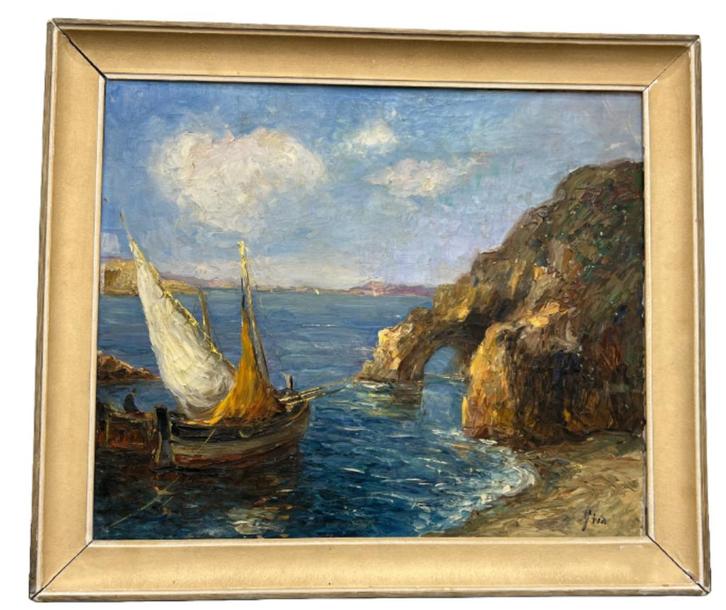 Mooie schilderij op Doek - Gesigneerd, Antiek en Kunst, Kunst | Schilderijen | Klassiek, Ophalen