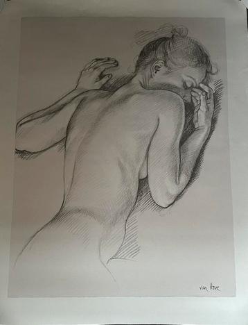 Van Hove Art Poster / Schets 1990 beschikbaar voor biedingen