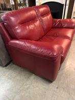 Rode Bank echt leer €45, Huis en Inrichting, Ophalen, Zo goed als nieuw, X, X