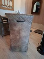 4 luxe eetkamerstoelen microleder- wieltjes -armleuningen, Huis en Inrichting, Stoelen, Ophalen, Overige materialen, Overige kleuren