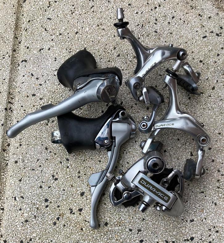 Shimano Dura-Ace 7400 8 speed remmen, derailleur, brifters, Fietsen en Brommers, Fietsonderdelen, Gebruikt, Racefiets, Overige typen