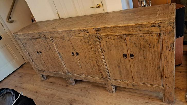 Chinees elmwood  dressoir, Huis en Inrichting, Kasten | Dressoirs, Zo goed als nieuw, 200 cm of meer, 25 tot 50 cm, Ophalen