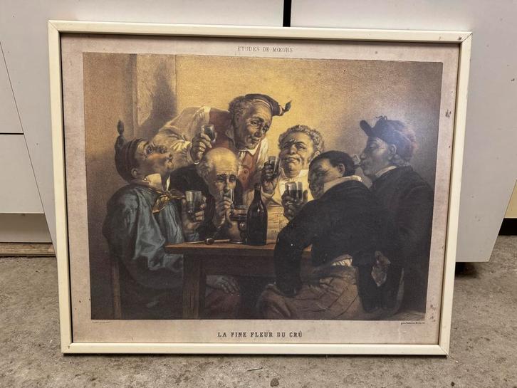Oude prent 'La Fine Fleur du Cru', Antiek en Kunst, Kunst | Schilderijen | Klassiek, Ophalen