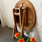 Ronde Bijzettafel - opklapbaar - teakhout - TTM Wonen, Tuin en Terras, Www.ttmwonen.nl, Www.ttmwonen.nl, Nieuw, Ophalen of Verzenden